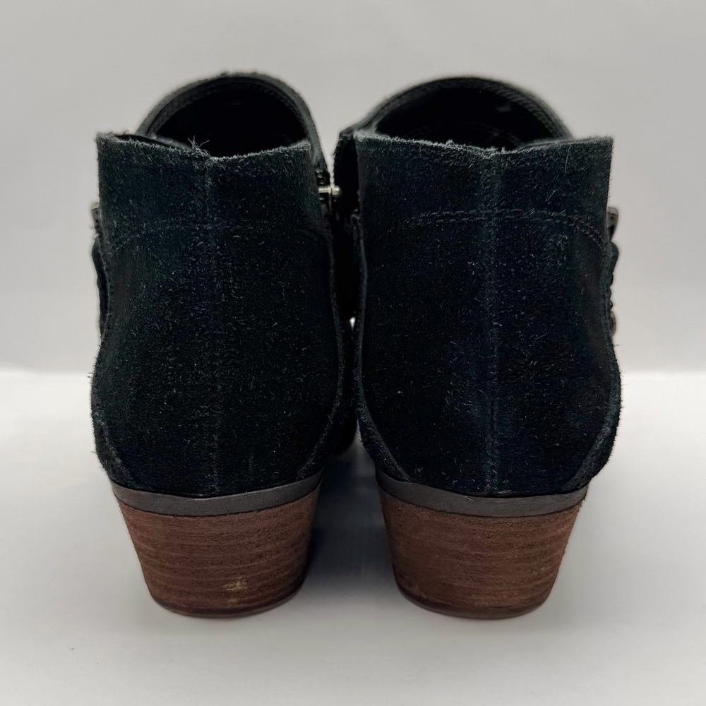 GH Bass Nina Women's 8.5 W Ankle Boots Suede Leather Block Heels Western Black - Picture 6 of 9